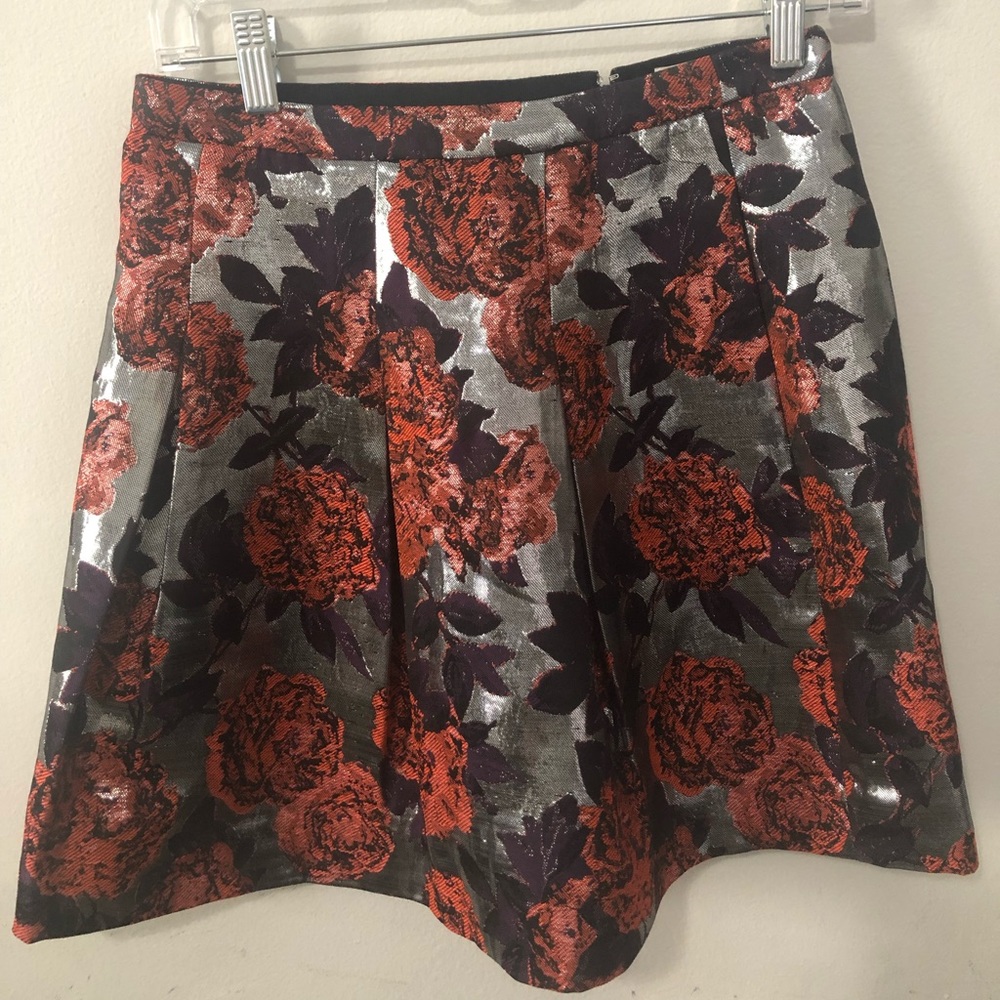 Metallic Floral Skirt